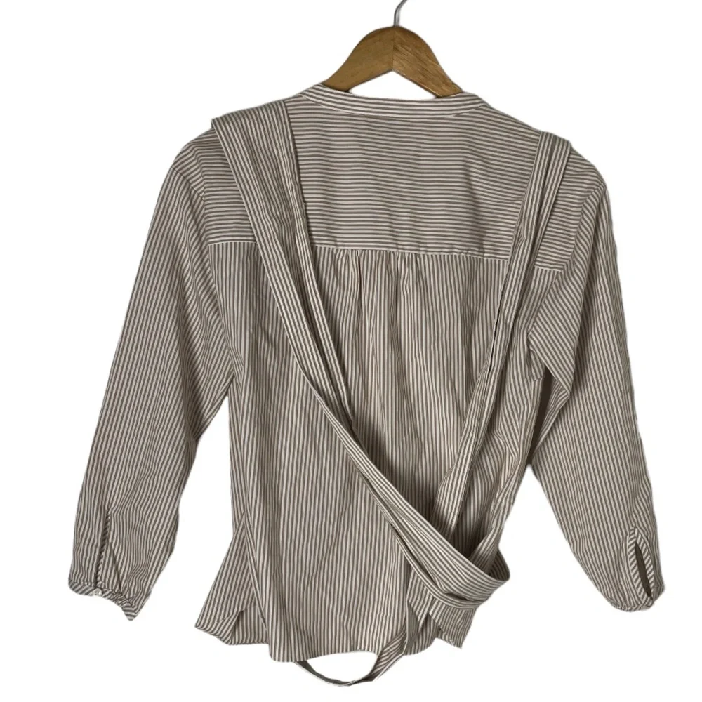 J Crew Cotton Stripe Wrap Top Size S/P - Picture 4 of 8